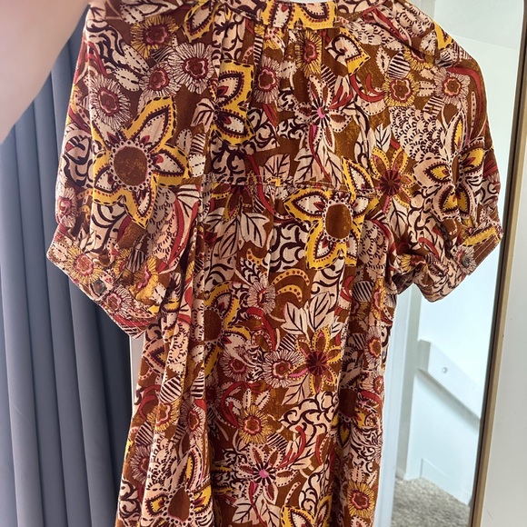 Free People Pilcro Puff-Sleeve Tunic in Red Motif NWT - Picture 4 of 4